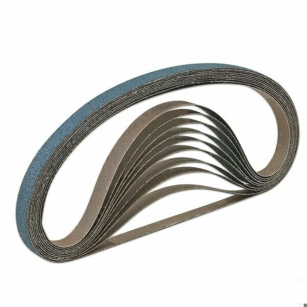 File Narrow Coated Abrasive Belt, 1/2 in W x 24 in L, 50 Grit, Medium Grade, A3 Aluminum Oxide Abras, Cgw Abrasives, Mfr#: 61043